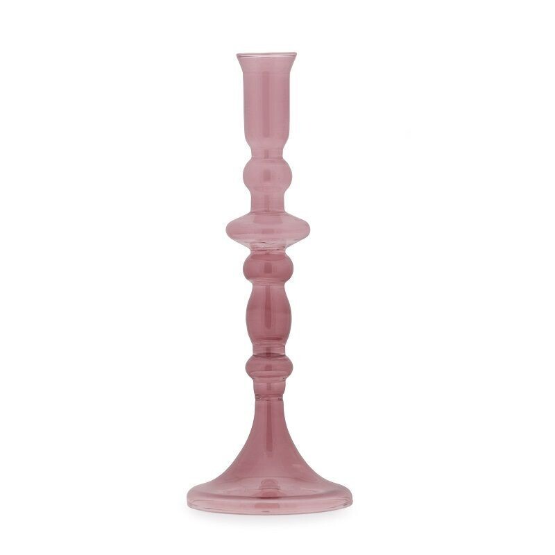 Candeliere in vetro col.malva cm.26 Colorglass by Fade Maison