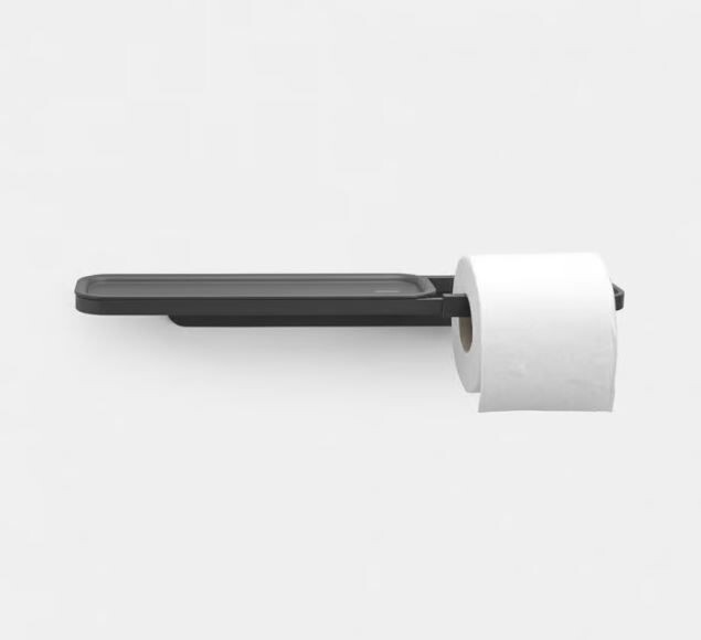 Porta rotolo di carta igienica con mensola col.nero Mindset Brabantia