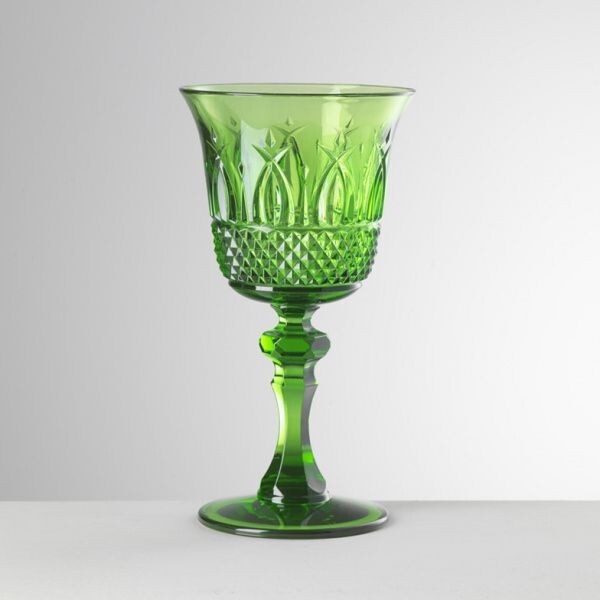 Set 6 calici vino in acrilico col.verde Nuova Italia Mario Luca Giusti