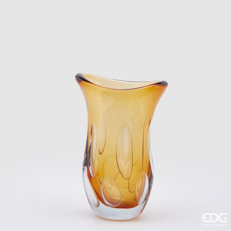 Vaso in vetro svasato h.30 Fluxus col.ambra Edg Enzo De Gasperi
