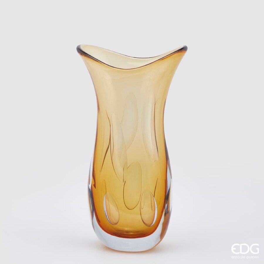 Vaso in vetro svasato h.37 Fluxus col.ambra Edg Enzo De Gasperi