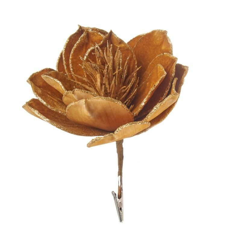 Fiore in velluto con clip d.18 col.senape L'Oca Nera