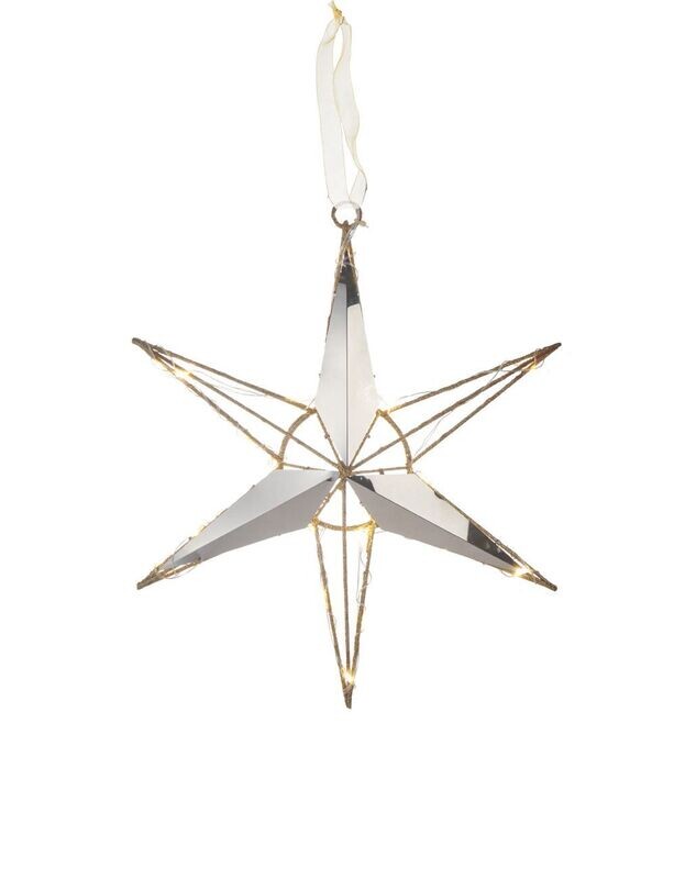 Stella da appendere con specchi e 20 luci led Riflessi Dorati L'Oca Nera