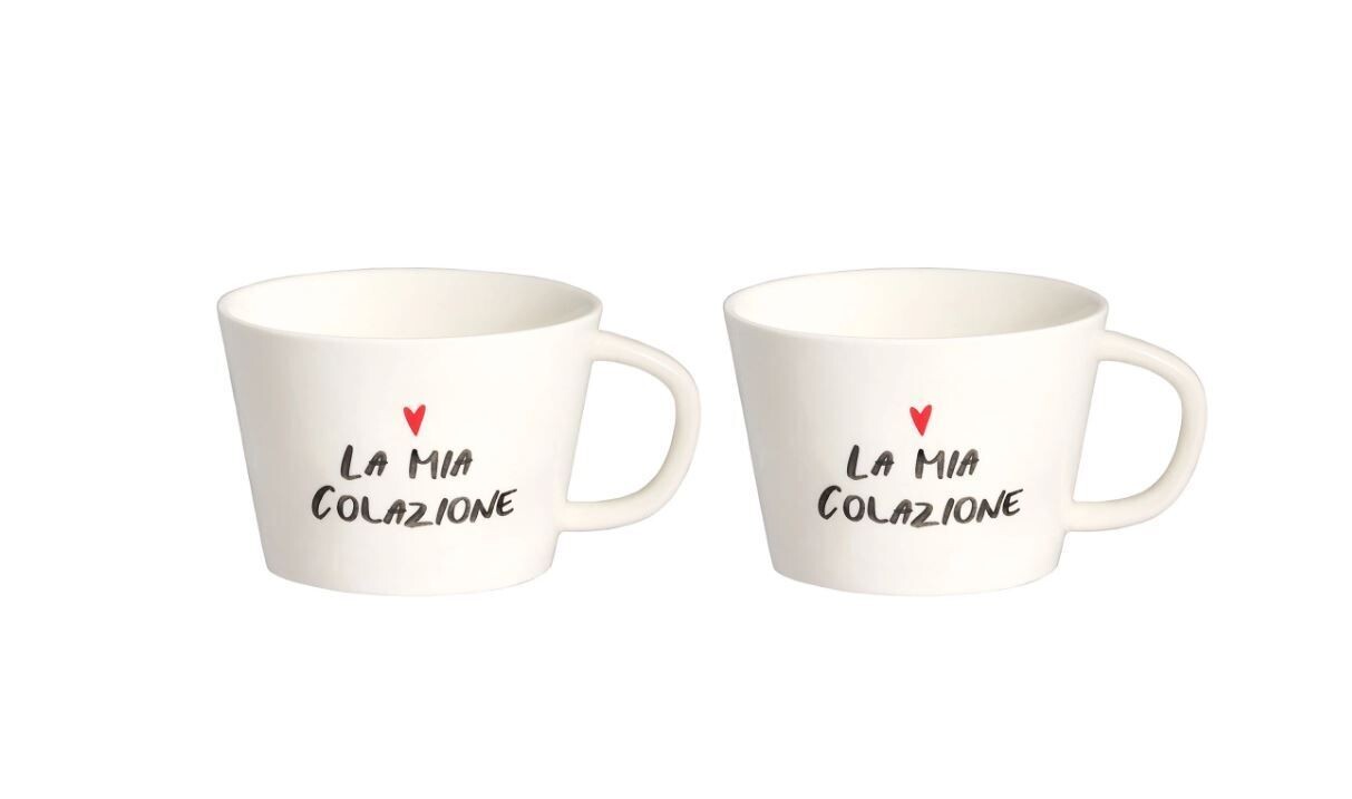 Set 2 tazze colazione in gres La Mia Colazione Simple Day