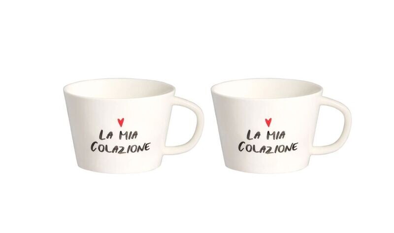 Set 2 tazze colazione in gres La Mia Colazione Simple Day