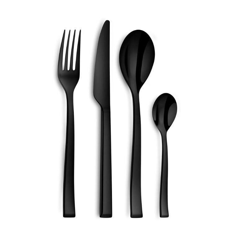 Servizio posate 24 pz acciaio 18/10 Side Noir Couzon