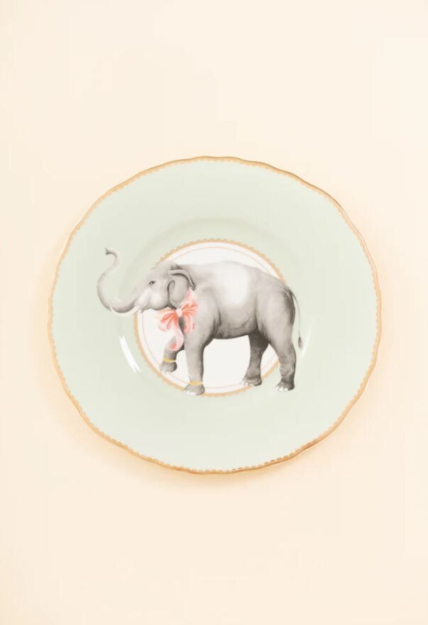 Piatto sandwich porcellana diam.23 Elefante Yvonne Ellen