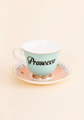 Tazza tè con piattino in porcellana Prosecco Yvonne Ellen