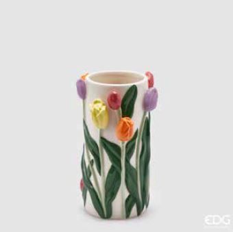 Vaso tulipani in ceramica h.23 d.14 Edg Enzo De Gasperi