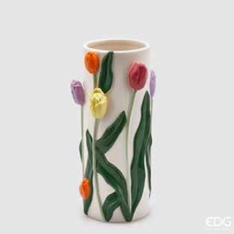 Vaso tulipani in ceramica h.28 d.14,5 Edg Enzo De Gasperi