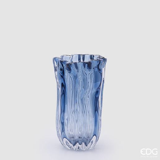 Vaso Fluido in vetro col.blu h.27 d.16,5 Edg Enzo De Gasperi