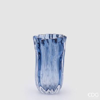 Vaso Fluido in vetro col.blu h.27 d.16,5 Edg Enzo De Gasperi