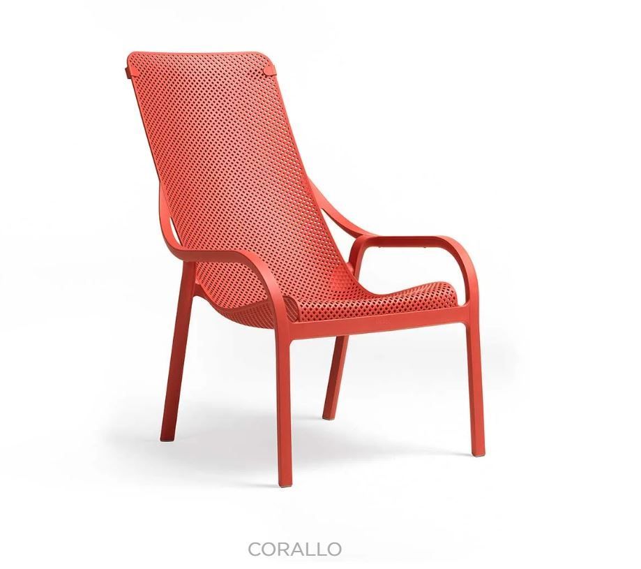 Set 2 poltrone in polipropilene fiberglass col.corallo Net Lounge Nardi Outdoor