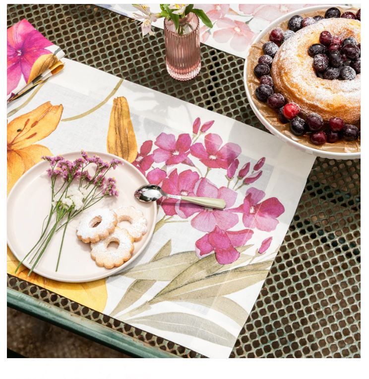 Set 4 tovagliette colazione in lino premium Oleandro The Napking