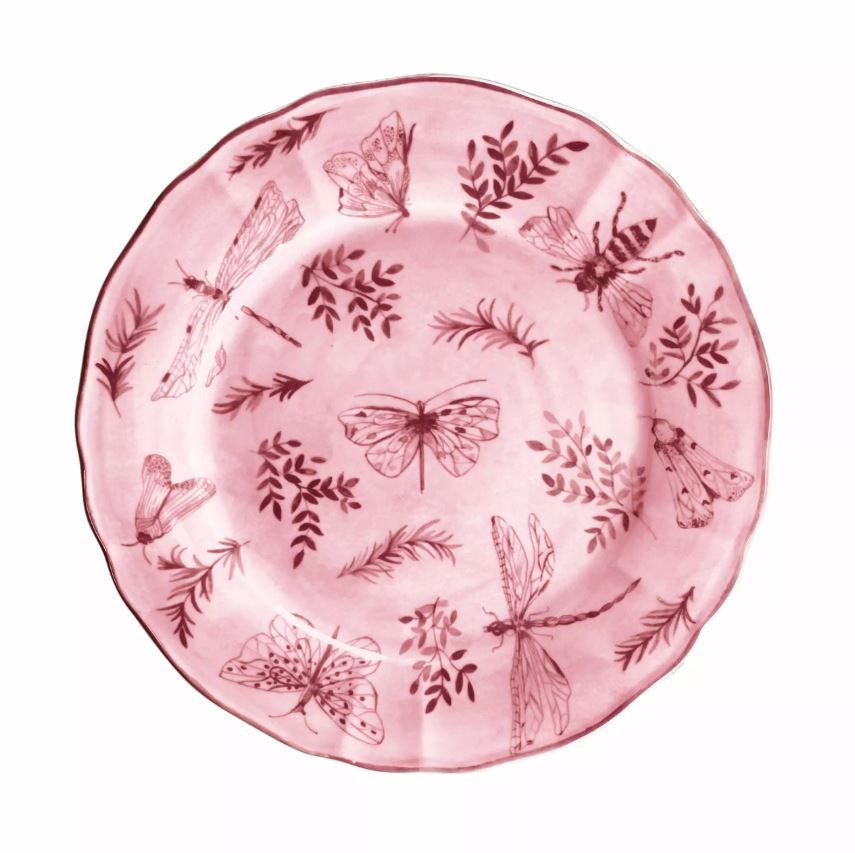 Servizio 18 piatti in porcellana col.rosa Sonia Arcucci