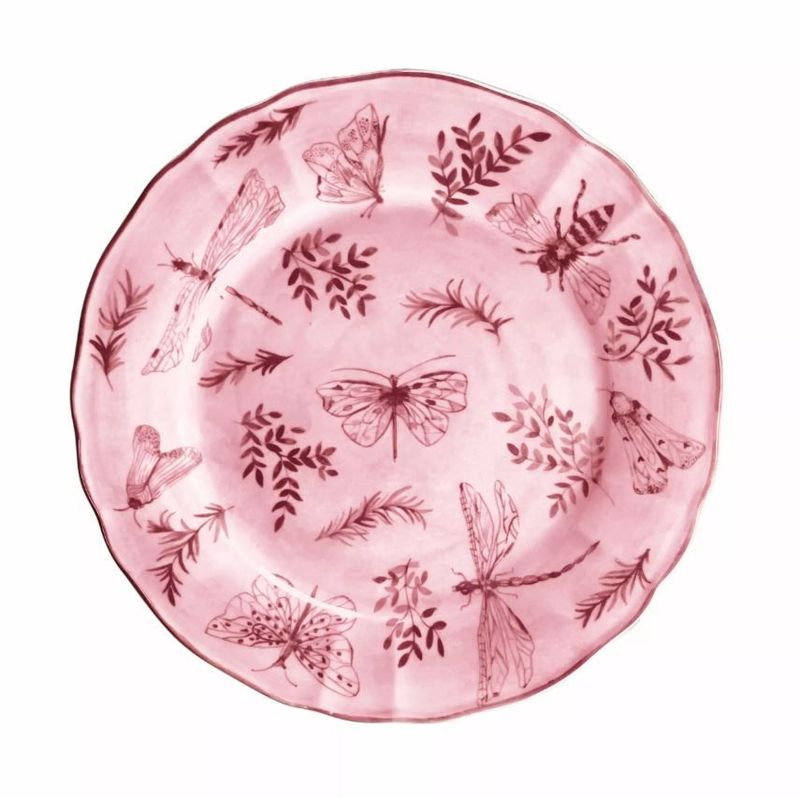 Servizio 18 piatti in porcellana col.rosa Sonia Arcucci