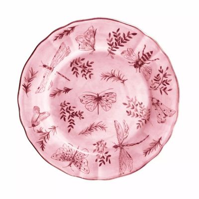 Servizio 18 piatti in porcellana col.rosa Sonia Arcucci