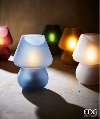 Lampada abatjour da tavolo usb in vetro h.20 d.15 Aura Edg Enzo De Gasperi