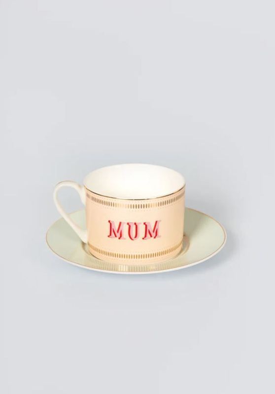 Tazza tè con piattino in porcellana Mum Yvonne Ellen