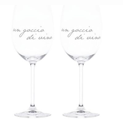 Set 2 calici in vetro Un Goccio di Vino Simple Day