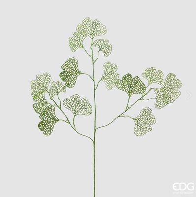 Ramo foglia gingko olis h.75 col.verde glitter Edg Enzo De Gasperi
