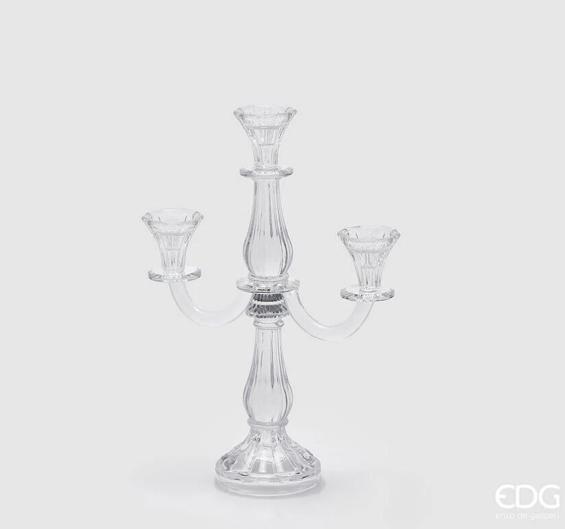 Portacandela Crystal X3 h.35 l.25 l.11 Edg Enzo De Gasperi