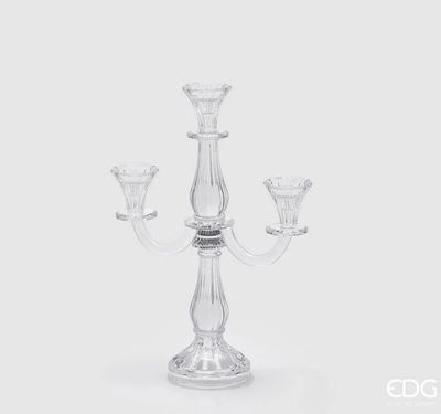 Portacandela Crystal X3 h.35 l.25 l.11 Edg Enzo De Gasperi