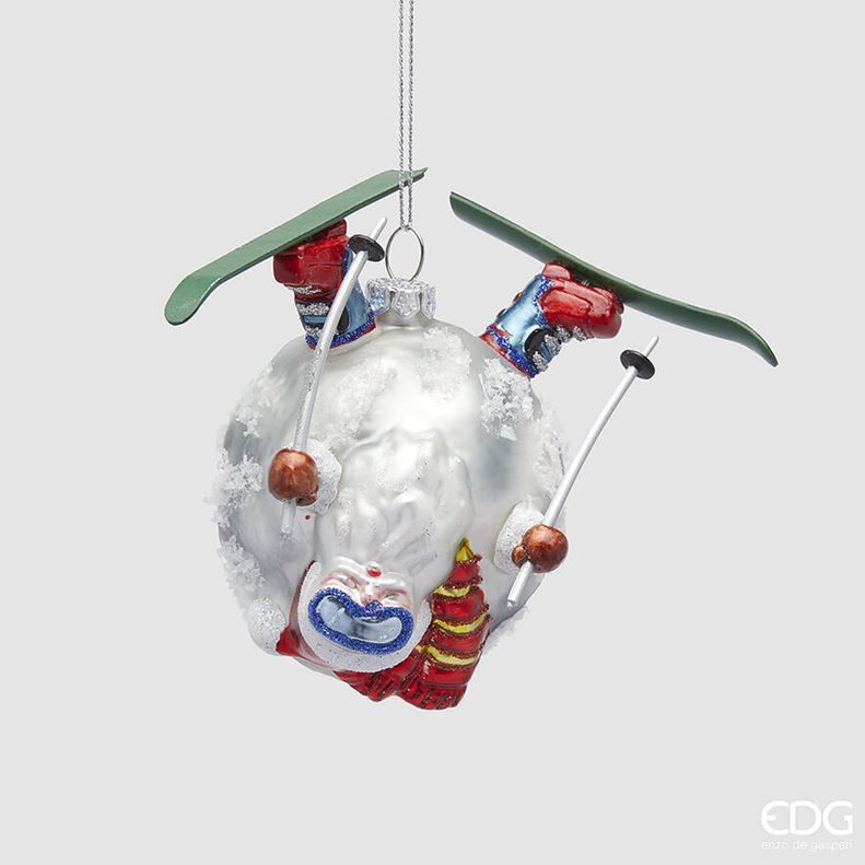 Addobbo Babbo palla di neve sugli sci h.10 Edg Enzo De Gasperi Addobbo Babbo palla di neve sugli sci h.10 Edg Enzo De Gasperi