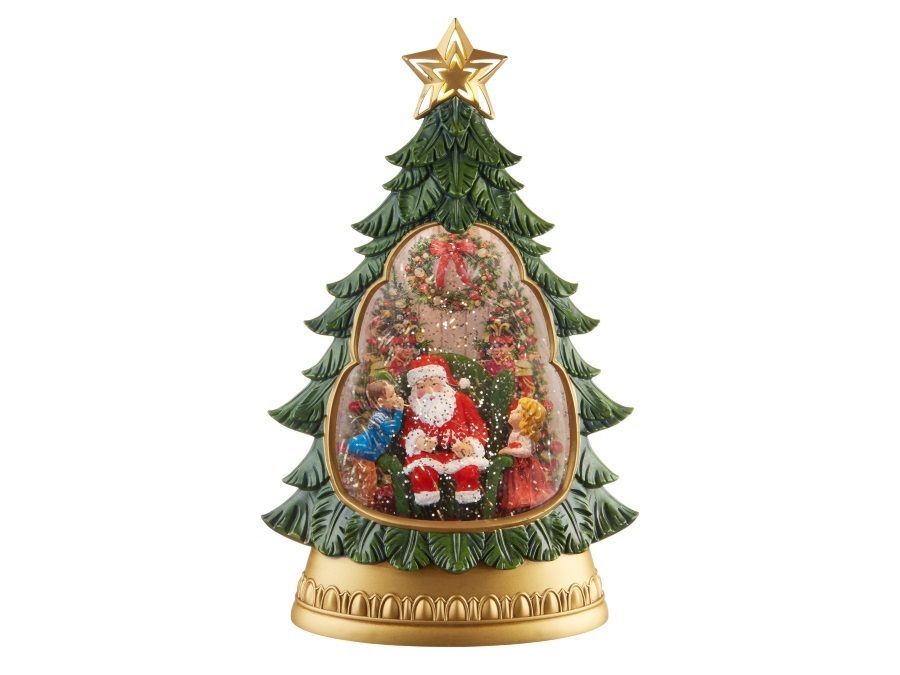 Boule de neige albero con musica, led e movimento Cade la Neve L'Oca Nera
