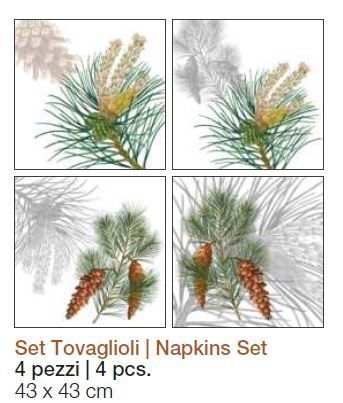 Set 4 tovaglioli in lino 43x43 Le Sapin The Napking