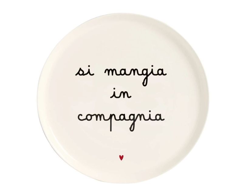 Piatto pizza in ceramica d.31 Si Mangia in Compagnia Simple Day