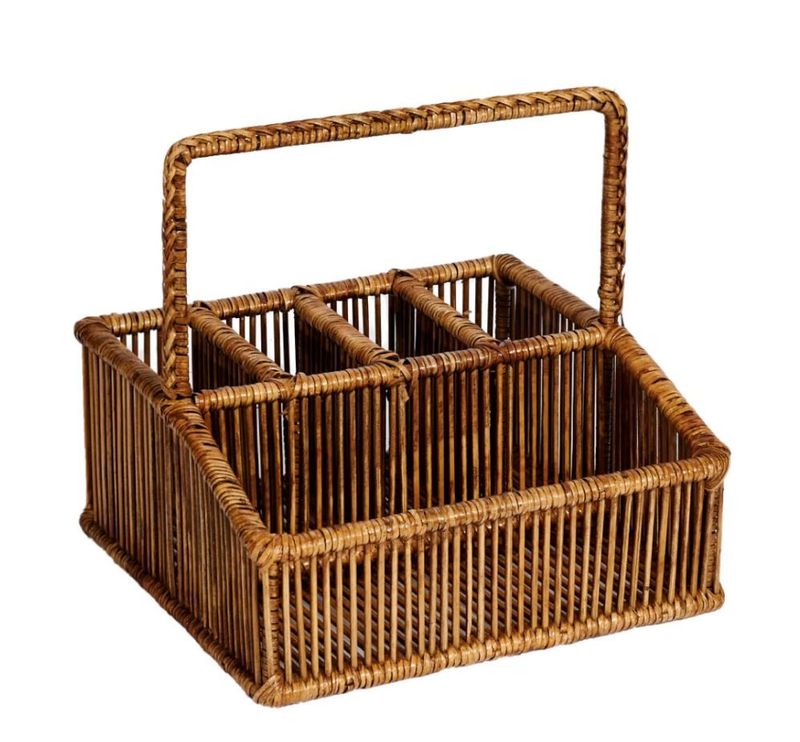 Portaposate e tovaglioli in rattan 21x21x21 Rain Simple Day