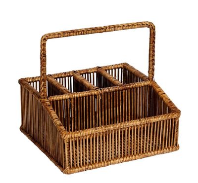 Portaposate e tovaglioli in rattan 21x21x21 Rain Simple Day