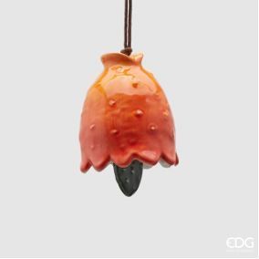 Campanella fico d'india con sonaglio in ceramica h.8 Edg Enzo De Gasperi