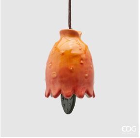 Campanella fico d'india con sonaglio in ceramica h.11 Edg Enzo De Gasperi