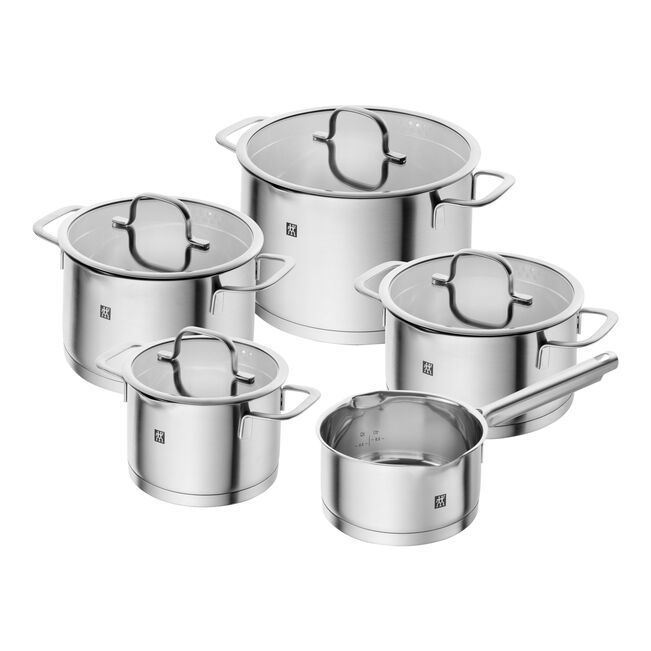 Set 5 pentole e 4 coperchi acciaio 18/10 True Flow Zwilling