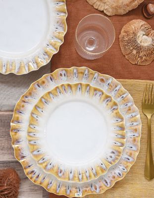 Servizio piatti 18 pz in porcellana Oceania col.ocra Easy Life