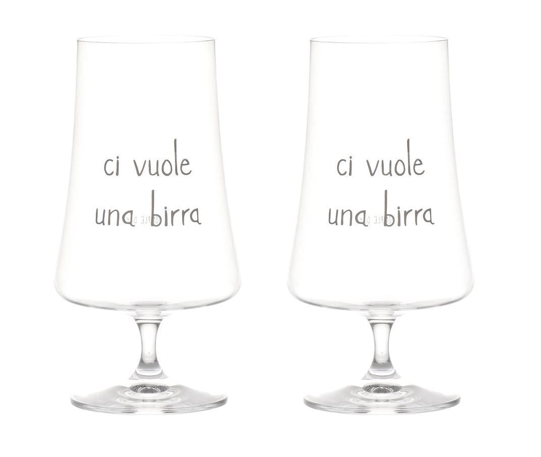 Set 2 bicchieri birra Ci vuole una Birra cl.55 Simple Day