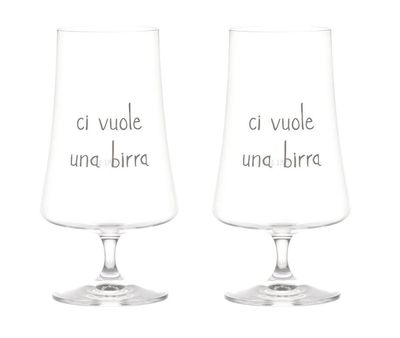 Set 2 bicchieri birra Ci vuole una Birra cl.55 Simple Day