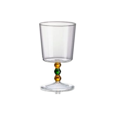 Set 2 calici in vetro borosilicato con gambo verde/ambra Collier Ivv