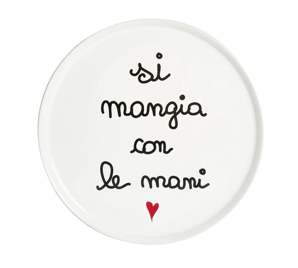 Piatto pizza in ceramica Si Mangia Con Le Mani  Simple Day
