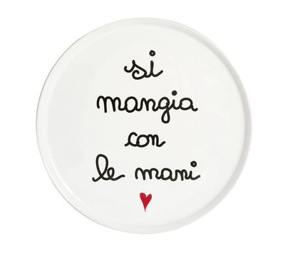 Piatto pizza in ceramica Si Mangia Con Le Mani  Simple Day