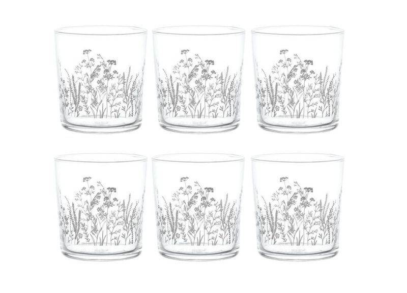 Set 6 bicchieri in vetro temperato cl.35,5 Primavera Simple Day