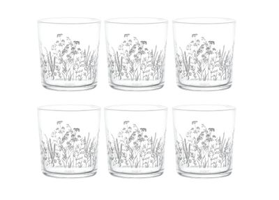 Set 6 bicchieri in vetro temperato cl.35,5 Primavera Simple Day