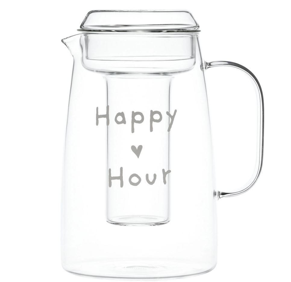 Caraffa in vetro borosilicato con portaghiaccio lt.2 Happy Hour Simple Day