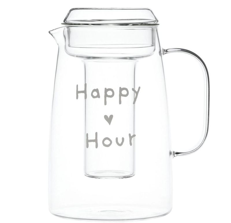 Caraffa in vetro borosilicato con portaghiaccio lt.2 Happy Hour Simple Day
