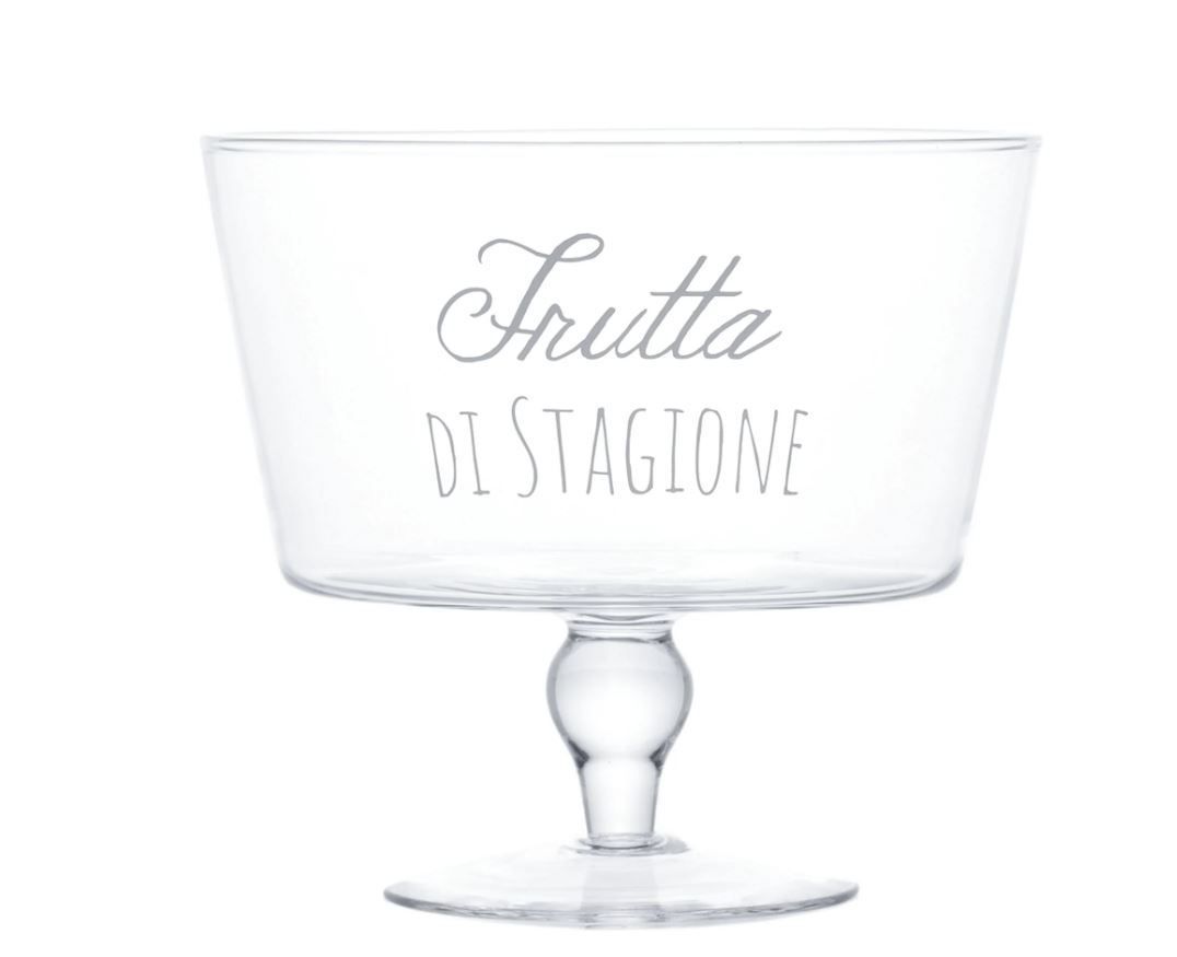 Alzata porta frutta in vetro decoro Frutta di Stagione Simple Day