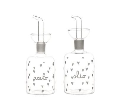 Set 2 bottiglie Olio-Aceto cuori 2x250ml Simple Day
