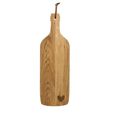 Tagliere a bottiglia in legno di rovere Cuore Simple Day