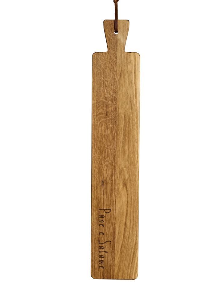 Tagliere rettangolare in legno di rovere Pane e Salame Simple Day